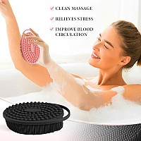 Silicone Body Scrubber Loofah Exfoliating Body Scrubber Silicone Loofah Shower Body Scrubber 2 Pack 2 In 1 Body Exfoliator Sc