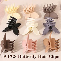 Seneeel 9 Pcs Butterfly Hair Clips 27 Medium Butterfly Clips For Thick Thin Hair Non Slip Cute Matte Hair Claw Clip For Wom