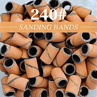 Supopular 200 Pcs Sanding Bands For Nail Drill 240 Coarse Sanding Bands Drill Bits For Acrylic Nails Professional Nail File