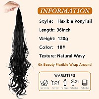 Ponytail Extension 36 Inch Flexible Wrap Around Lengthened Long Curl Synthetic Ponytail Wavy Hair Ponytail Womens Everyday Hair