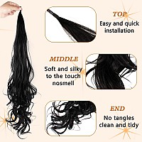 Ponytail Extension 36 Inch Flexible Wrap Around Lengthened Long Curl Synthetic Ponytail Wavy Hair Ponytail Womens Everyday Hair