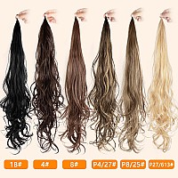 Ponytail Extension 36 Inch Flexible Wrap Around Lengthened Long Curl Synthetic Ponytail Wavy Hair Ponytail Womens Everyday Hair