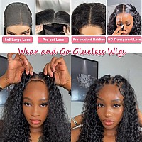 Smilegirl Glueless Wigs Human Hair Pre Plucked Pre Cut Curly Wear And Go Glueless Curly Wig For Black Women 5X5 Hd Lace Closure