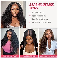 Smilegirl Glueless Wigs Human Hair Pre Plucked Pre Cut Curly Wear And Go Glueless Curly Wig For Black Women 5X5 Hd Lace Closure