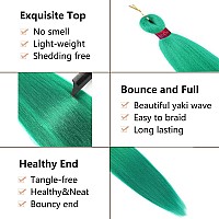 Green Braiding Hair Pre Strethched Silky Braid Hair Extensions 100 Kanekalon Synthetic Itch Free Hair For Braiding Crochet Twi