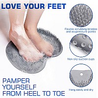 2Pack Shower Foot Scrubber Mat Back Washer Back Exfoliating Bath Wash Pad Wall Mounted Slip Suction Cups Foot Scrubber For Use I