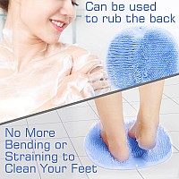 2Pack Shower Foot Scrubber Mat Back Washer Back Exfoliating Bath Wash Pad Wall Mounted Slip Suction Cups Foot Scrubber For Use I