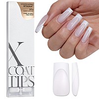 Btartboxnails French Tip Press On Nails 150Pcs Long Square Modern French Xcoattips White On White Soft Gel Nail Tips Preappl