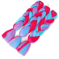 Afnote Rainbow Braid In Hair Extensions 24 Inch 3 Packs Synthetic High Temperature Jumbo Braiding Hair Profession Crochet Colore