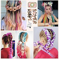 Afnote Rainbow Braid In Hair Extensions 24 Inch 3 Packs Synthetic High Temperature Jumbo Braiding Hair Profession Crochet Colore