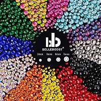 Rhinestones For Nails Manicure Kit With Nail Rhinestone Glue Gel Flat Back Glass Transparent Mixed Color Iridescent Chameleo