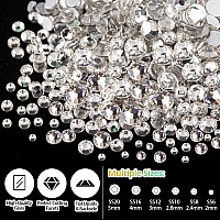 Rhinestones For Nails Manicure Kit With Nail Rhinestone Glue Gel Flat Back Glass Transparent Mixed Color Iridescent Chameleo