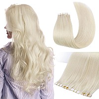 Full Shine Blonde Hair Extensions 5Pcs Tape In Seamless Inject Tape In Hair Extensions Virgin Tape In Hair Color 60 Human Hair E