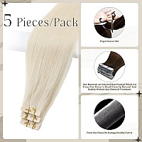 Full Shine Blonde Hair Extensions 5Pcs Tape In Seamless Inject Tape In Hair Extensions Virgin Tape In Hair Color 60 Human Hair E