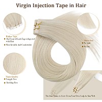 Full Shine Blonde Hair Extensions 5Pcs Tape In Seamless Inject Tape In Hair Extensions Virgin Tape In Hair Color 60 Human Hair E