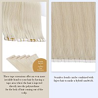 Full Shine Blonde Hair Extensions 5Pcs Tape In Seamless Inject Tape In Hair Extensions Virgin Tape In Hair Color 60 Human Hair E