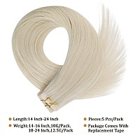 Full Shine Blonde Hair Extensions 5Pcs Tape In Seamless Inject Tape In Hair Extensions Virgin Tape In Hair Color 60 Human Hair E