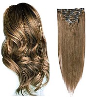 Clip In Hair Extensions Ash Brown Hair Extensions Real Human Hair Clip Ins 12 Inch Double Weft Clip In Hair Extensions Real Hum