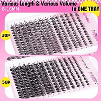 Lash Extension Kit 30D50D Eyelash Extension Kit D Curl Lash Clusters Kit With Lash Bond And Seal 560 Pcs Natural Lashes Extensi