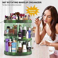 Hemtroy 360 Degree Rotating Makeup Organizer For Vanity Large Capacity Beauty Organizer Adjustable Diy 7 Layers Perfume Organi