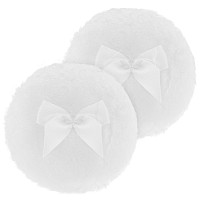 Sibba Large Fluffy Powder Puff 4 Inch Ultra Soft Washable Reusable Velour Face Body Powder Puff Loose Powder Puffs Wet Dry Make