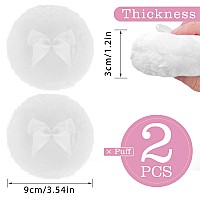 Sibba Large Fluffy Powder Puff 4 Inch Ultra Soft Washable Reusable Velour Face Body Powder Puff Loose Powder Puffs Wet Dry Make