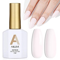 Aillsa Nude Gel Polish White Pink Gel Nail Polish Light Natural Color Gel Nail Polish Pale Pink Pastel Nail Gel For French Nails