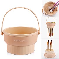 Makeup Brush Cleaner Mat 3 In 1 Silicone Makeup Brush Cleaner Bowl Cosmetic Brushes Cleaning Tool Organizer For Storage And Air