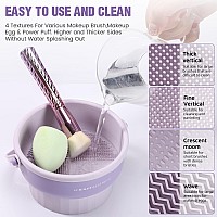 Makeup Brush Cleaner Mat 3 In 1 Silicone Makeup Brush Cleaner Bowl Cosmetic Brushes Cleaning Tool Organizer For Storage And Air