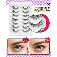 Onlyall Natural Lashes Wispy Lashes Natural Look False Eyelashes Natural Flared Eyelashes False Eye Lashes Soft Fluffy Lashes 7