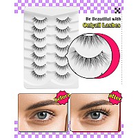 Onlyall Natural Lashes Wispy Lashes Natural Look False Eyelashes Natural Flared Eyelashes False Eye Lashes Soft Fluffy Lashes 7