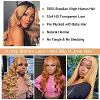 Honey Blonde Lace Front Wig Human Hair Honey Blonde Wig Human Hair 13X4 Honey Blonde Lace Front Wig Human Hair180 Density