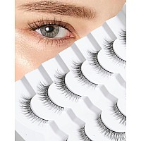 Onlyall Natural Lashes Wispy Lashes Natural Look False Eyelashes Natural Flared Eyelashes False Eye Lashes Soft Fluffy Lashes 7