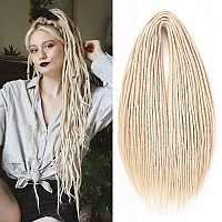 Leeven Blonde Synthetic Double Ended Dreadlock Extensions 24 Inch 06 Cm Width Thin De Dreads Crochet Dreads 10 Strands Handmade