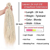 Leeven Blonde Synthetic Double Ended Dreadlock Extensions 24 Inch 06 Cm Width Thin De Dreads Crochet Dreads 10 Strands Handmade