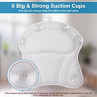 Bath Pillows Bathtub Pillow Back Neck Support Pillow Relaxing Headrest Bathtub Accessories Inmorven Spa Cushion For Tub With 6 N