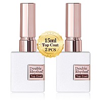 Double Rhythm 2 Pcs 15Ml No Wipe Gel Top Coat And Base Coat Set Clear Glossy Gel Polish Kit Soak Off Led Top Coat And Matte Coa