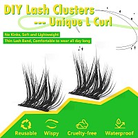 Diy Lash Extensions Clusters Eyelashes L Curl Lash Clusters Cat Eye Individual Lashes Fluffy Wispy Diy Cluster Lashes Extensions