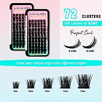 Vavalash Lash Clusters 72 Pcs Diy Eyelash Cluster Extension Light And Soft 72 Clusters Lashes Extensions Easy Full Mega Volume L