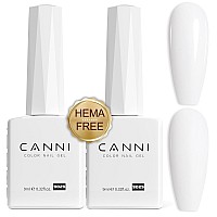 Canni 2Pcs Hemafree White Gel Nail Polish Set White Gel Polish Kit Soak Off Led Nail Gel Manicure Kit Diy At Home Salon Gifts