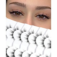 Natural Lashes That Look Like Extensions Strip Lashes Natural Look Thin Band Wispy Eyelashes 13Mm Cat Eye False Eyelashes Foxy E