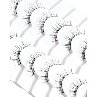 False Eyelashes Natural Lookwispy C Curl Lashes Thin Band Eye Lashes Soft Resuable Strip Lashes Natural Volume Faux Mink Eye