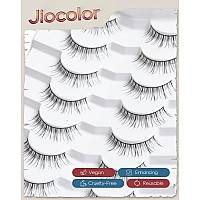 False Eyelashes Natural Lookwispy C Curl Lashes Thin Band Eye Lashes Soft Resuable Strip Lashes Natural Volume Faux Mink Eye