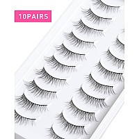 Wispy Lashes That Look Like Extensions Natural Cat Eye False Lashes Volume Reusable False Eyelashes Natural Look 11 Mm 10 Pairs