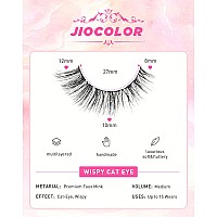 False Lashes Natural Look Cateye Faux Mink Eyelashes Jiocolor D Curl Eye Lashes Wispy Eyelashes Extension 12 Mm Fox Eye