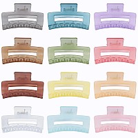 Sisiaipu 35 Inch Square And Rectangular Hair Clips 12 Pcs Claw Clips For Thick And Thin Hair Rectangle Jaw Clips In Bulk Ha