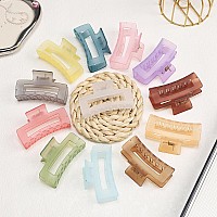 Sisiaipu 35 Inch Square And Rectangular Hair Clips 12 Pcs Claw Clips For Thick And Thin Hair Rectangle Jaw Clips In Bulk Ha