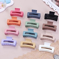 Sisiaipu 12 Pcs Medium Hair Clips 35 Inch Colorful Hair Clips For Thick And Thin Hair Square Claw Clips Jaw Clips Bulk H