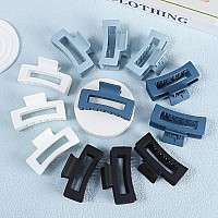 Sisiaipu 12 Pcs Medium Hair Clips 35 Inch Square Claw Clips For Thick And Thin Hair Blue