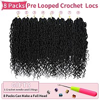 Alicoco Goddess Locs Crochet Hair 18 Inch 8 Packs Faux Locs Crochet Hair For Women Boho Locs Prelooped River Crochet Locs With